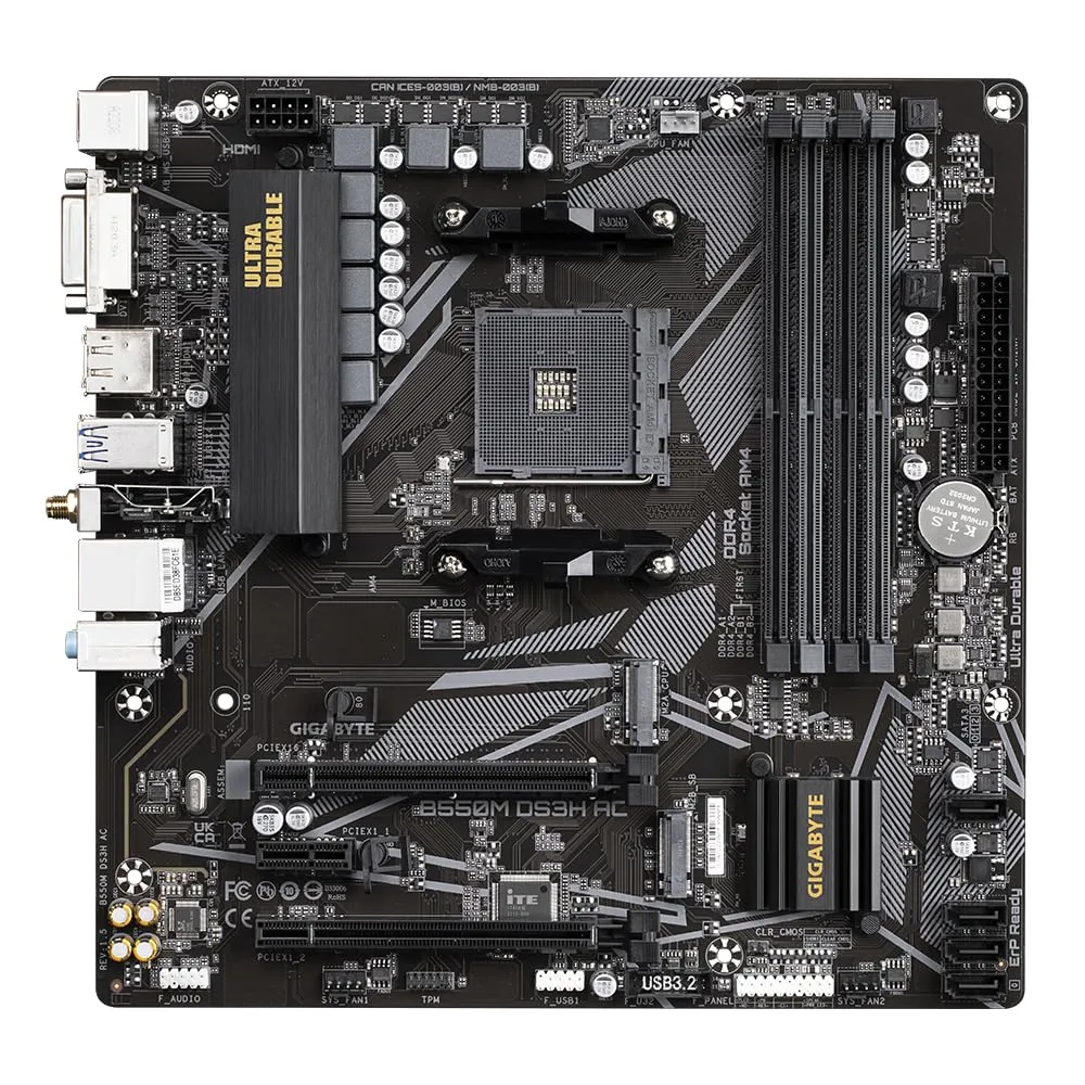 Gigabyte B550M DS3H AC DDR4 Motherboard For AMD view 4